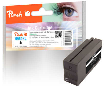 Peach Tintenpatrone schwarz HC kompatibel zu HP No. 950XL bk, CN045A