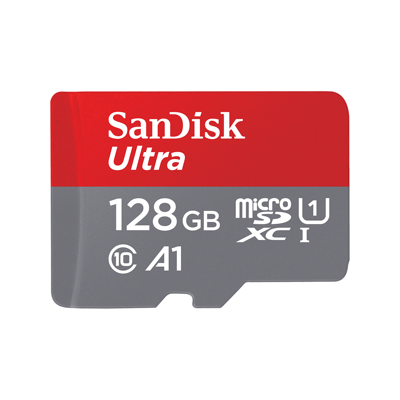 SanDisk Ultra microSD - 128 GB - MicroSDXC - Klasse 10 - UHS-I - 120 MB/s - Grau - Rot