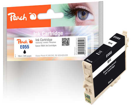 Peach Tintenpatrone schwarz kompatibel zu Epson T0551 bk, C13T05514010