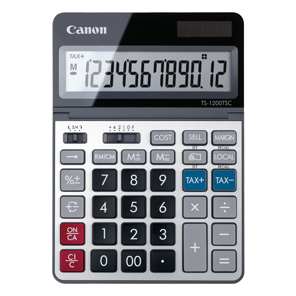 Canon TS-1200TSC - Desktop - Einfacher Taschenrechner - 12 Ziffern - Display klappbar - Akku - Metallisch