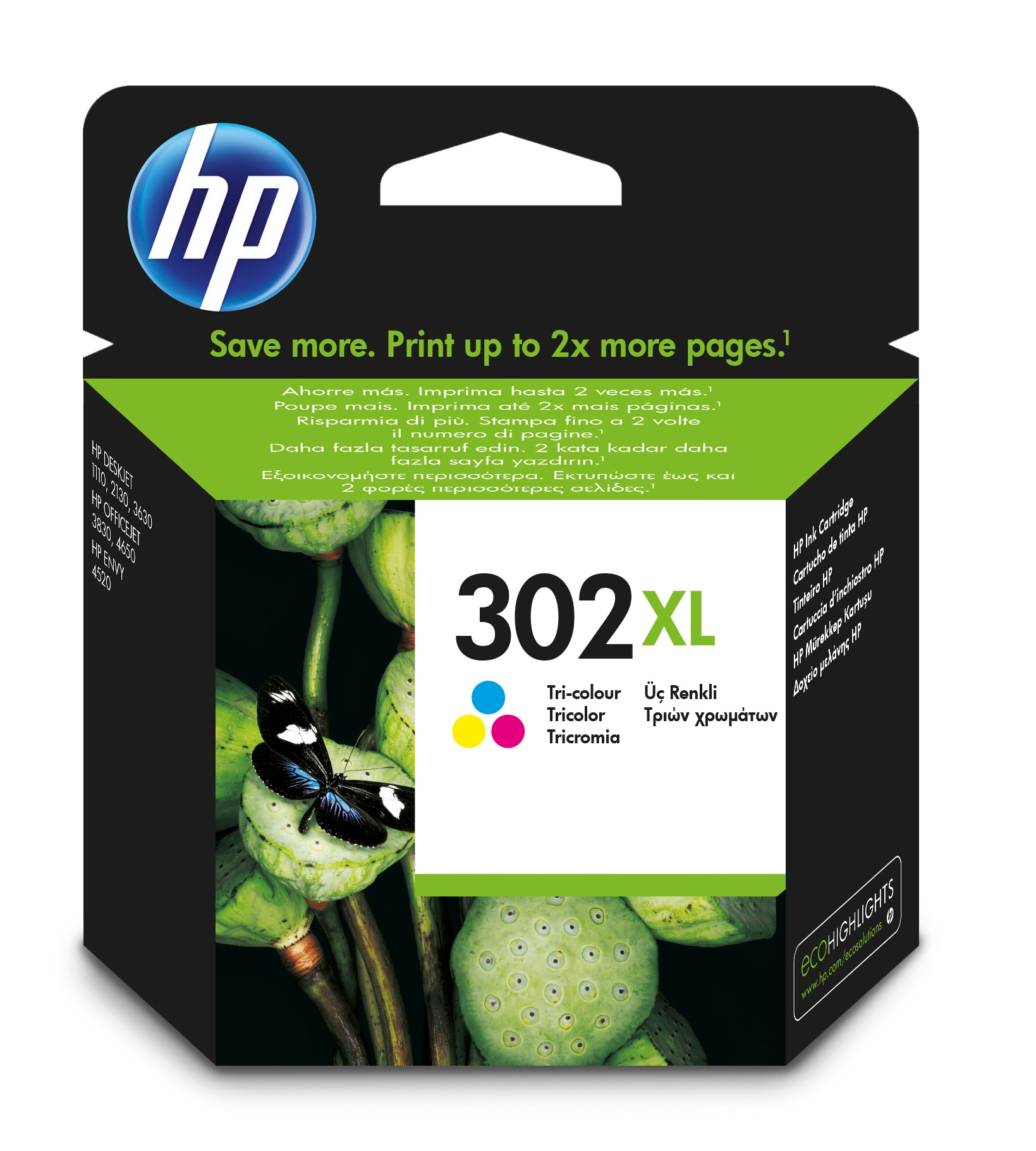 HP 302XL - Original - Tinte auf Pigmentbasis - Cyan - Magenta - Gelb - HP - HP DeskJet 1110 - 1115 - 2130 - 2135 - 3630 / HP ENVY 4520 / HP OfficeJet 3830 - 4650 - 1 Stück(e)
