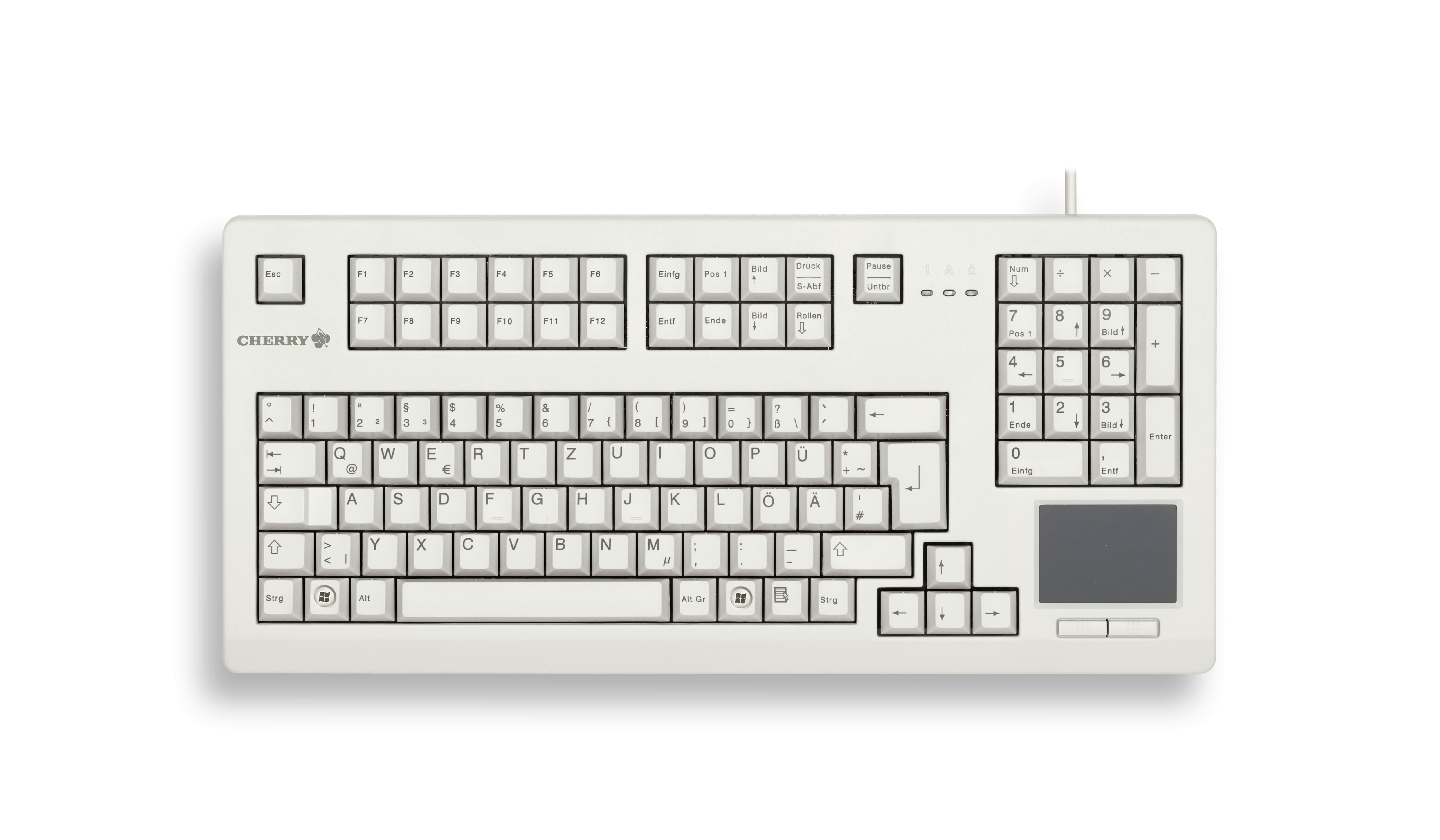 Cherry Advanced Performance Line TouchBoard G80-11900 - Tastatur - 1.000 dpi - 105 Tasten QWERTZ - Grau
