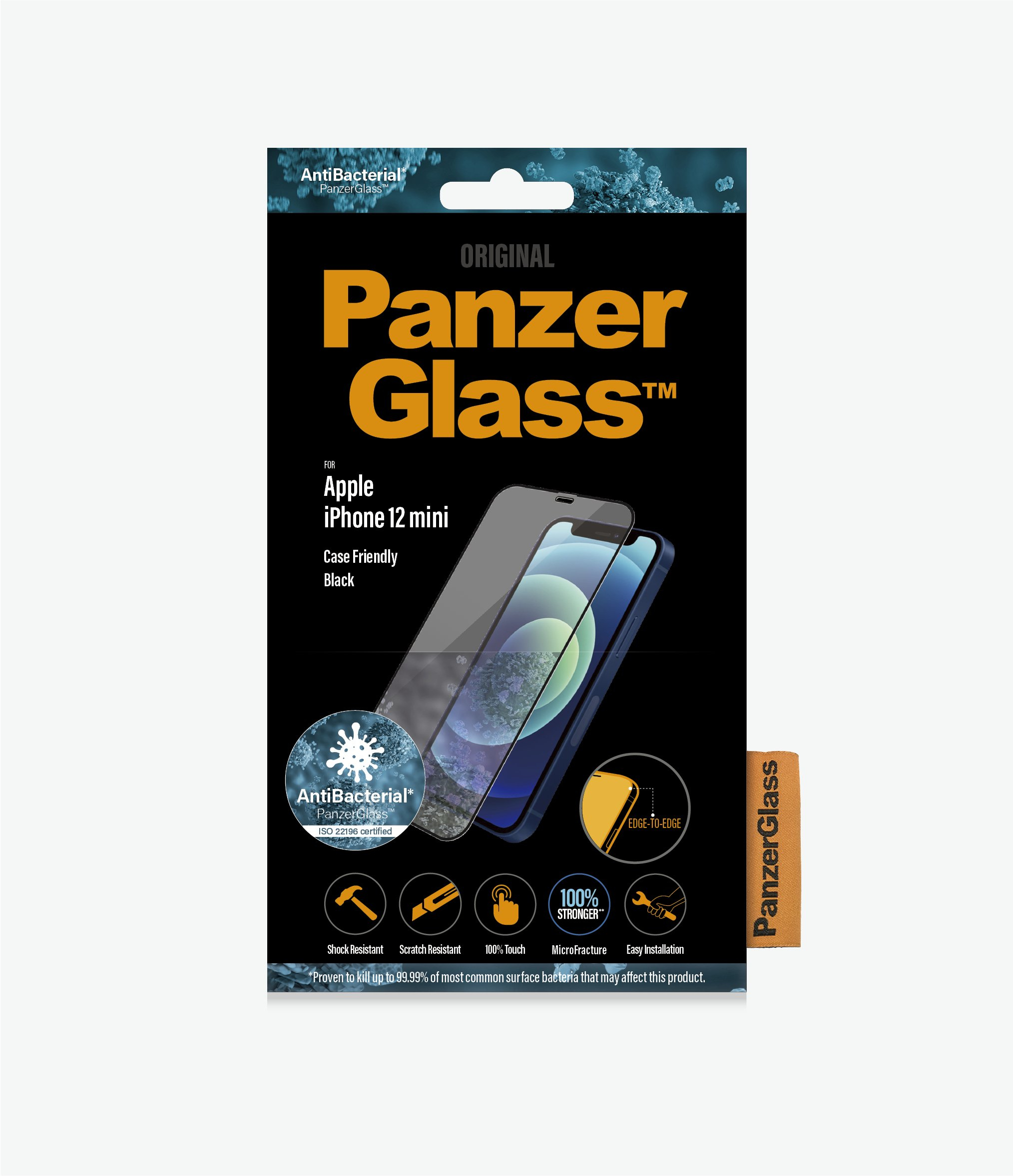 PanzerGlass 2710 - Klare Bildschirmschutzfolie - Handy/Smartphone - Apple - iPhone 12 mini - Kratzresistent - Antibakteriell - Transparent
