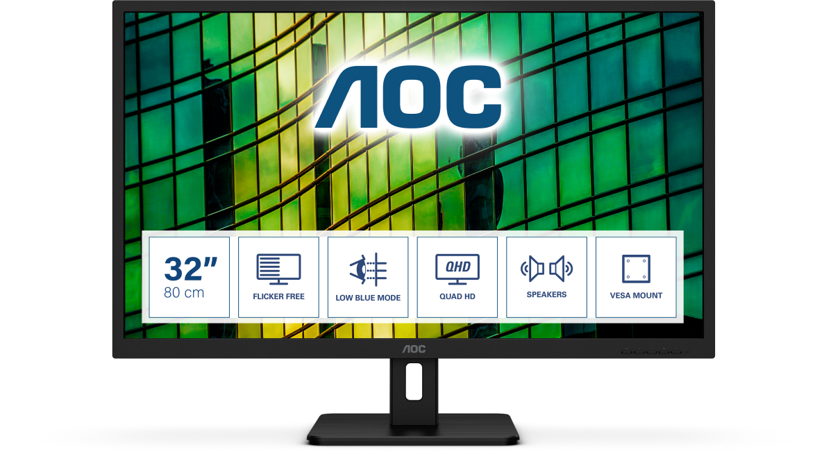 AOC E2 Q32E2N - 80 cm (31.5 Zoll) - 2560 x 1440 Pixel - Quad HD - LED - 4 ms - Schwarz