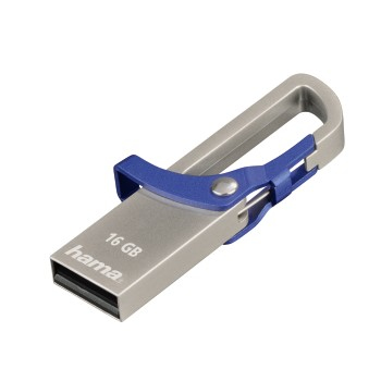 Hama USB-Stick Hook-Style, USB 2.0, 16 GB, 15MB/s, Blau