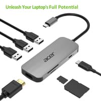 Acer HP.DSCAB.008 - Verkabelt - USB 3.2 Gen 2 (3.1 Gen 2) Type-C - 100 W - Silber - MicroSD (TransFlash) - SD - China