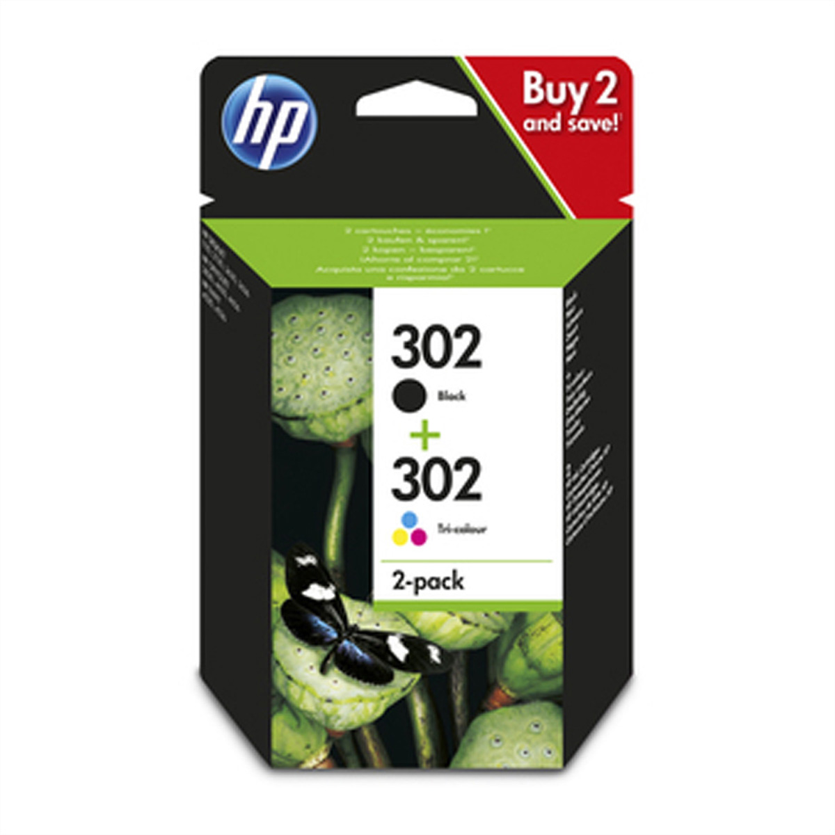 HP 302 - Original - Tinte auf Pigmentbasis - Schwarz - Cyan - Magenta - Gelb - HP - Multipack - HP DeskJet 1110 - 2130 - 2132 - 2134 - 3630 - 3634 / HP ENVY 4520 - 4522 - 4524 - 4527 / HP OfficeJet...