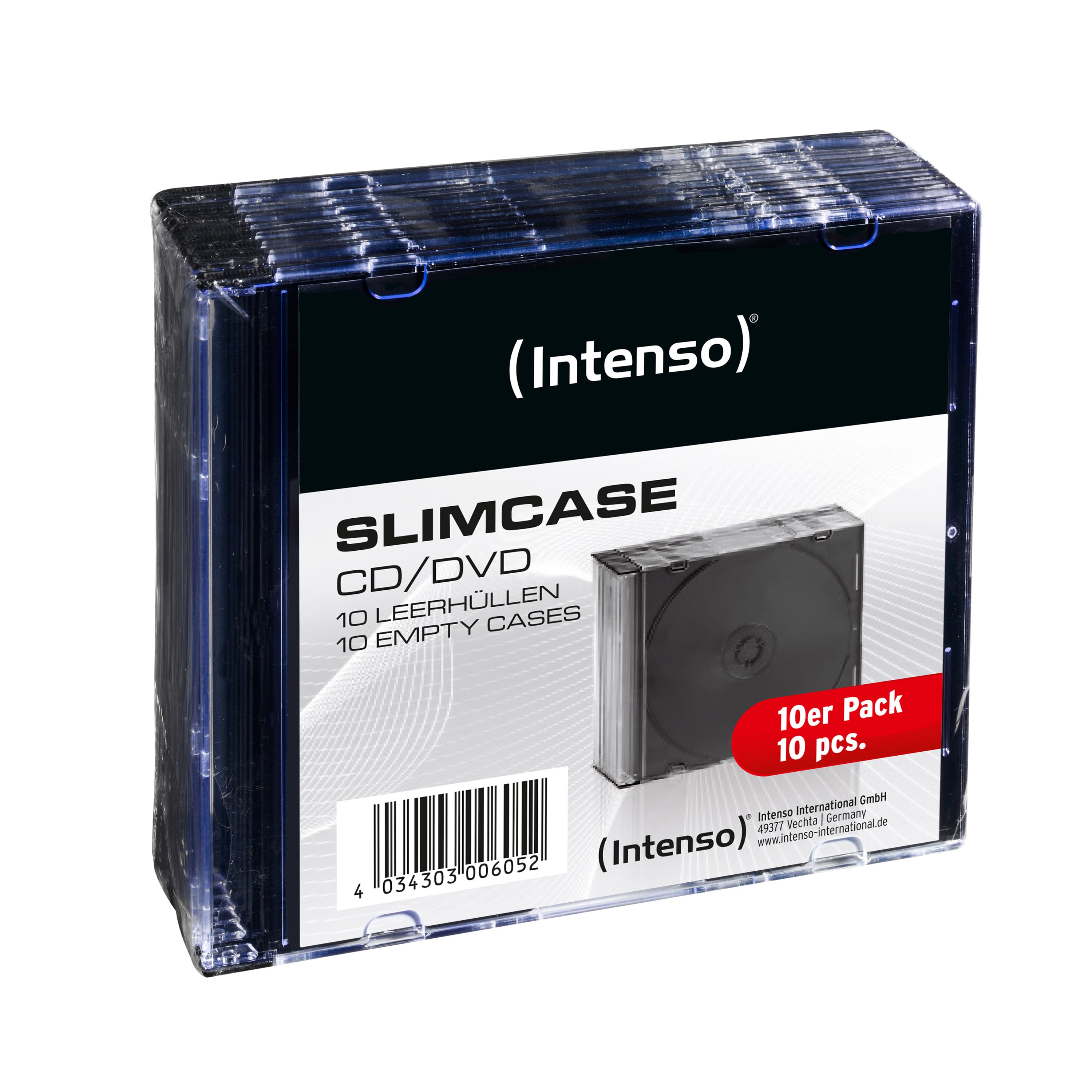Intenso Storage Solution 10 Slim Cases - 10 Disks - Transparent