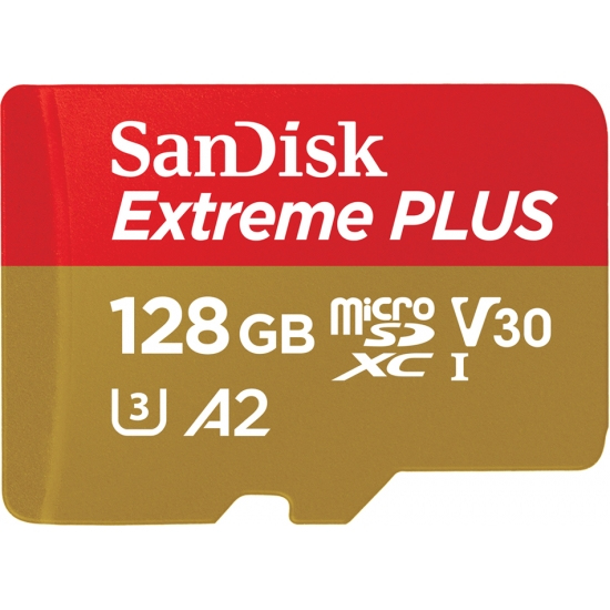 SanDisk 128GB Extreme Plus microSDXC - 128 GB - MicroSDXC - Klasse 10 - Class 3 (U3) - V30 - Schockresistent - Temperaturbeständig - Wasserdicht