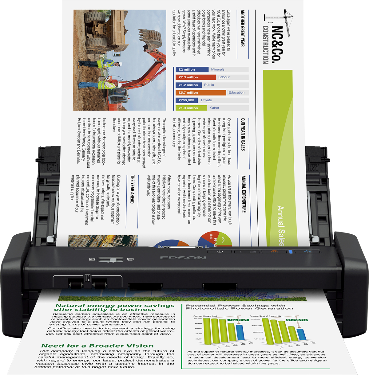 Epson WorkForce DS-360W - 215,9 x 1117,6 mm - 1200 x 1200 DPI - 50 Seiten pro Minute - 50 Seiten pro Minute - Handscanner & Scanner mit Einzelblatteinzug - Schwarz