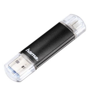 Hama USB-Stick Laeta Twin, USB 3.0, 32 GB, 40MB/s, Schwarz