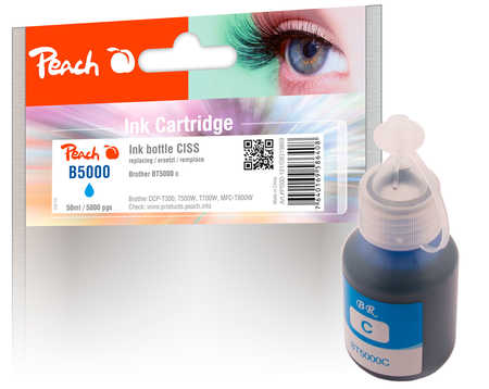 Peach Tintenbehälter cyan kompatibel zu Brother BT5000C