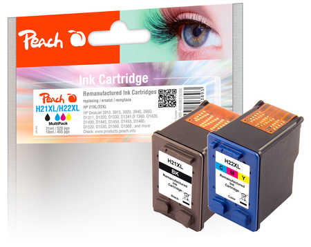 Peach Spar Pack Druckköpfe kompatibel zu HP No. 21XL, No. 22XL, SD367AE, C9351AE, C9352AE