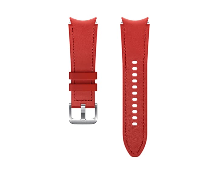 Samsung Watch 4/Active Leather Band 20mm S/M RED
