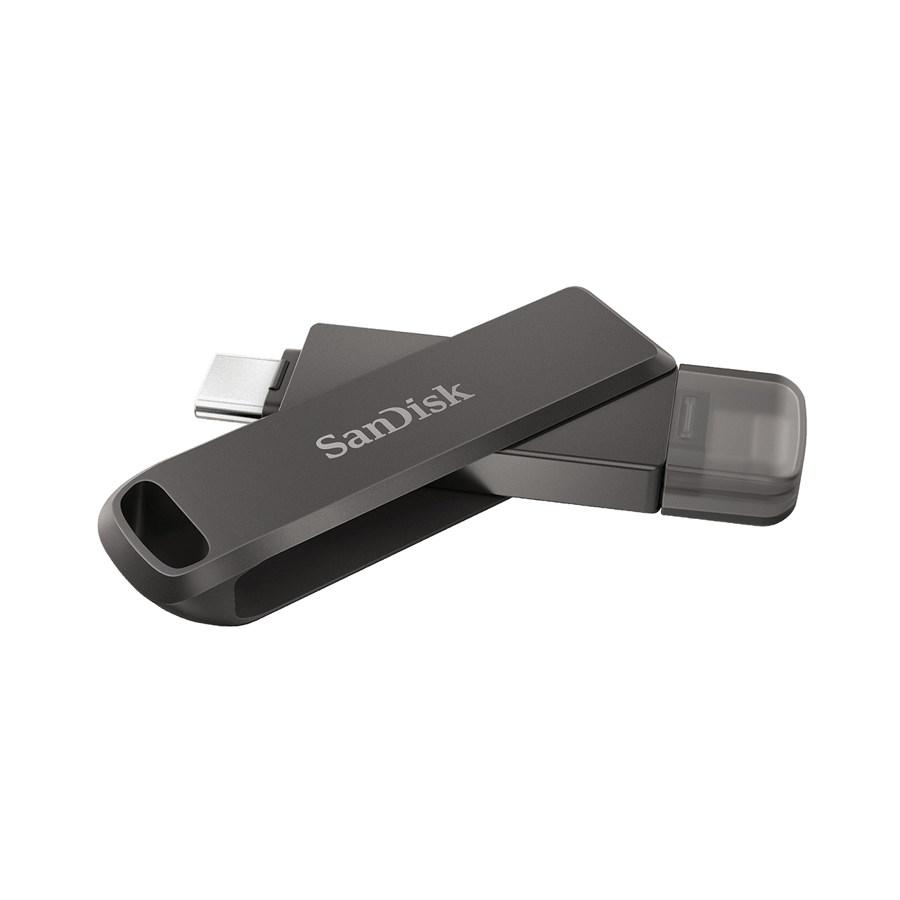 SanDisk iXpand - 256 GB - USB Type-C / Lightning - 3.2 Gen 1 (3.1 Gen 1) - Drehring - Passwortschutz - Schwarz