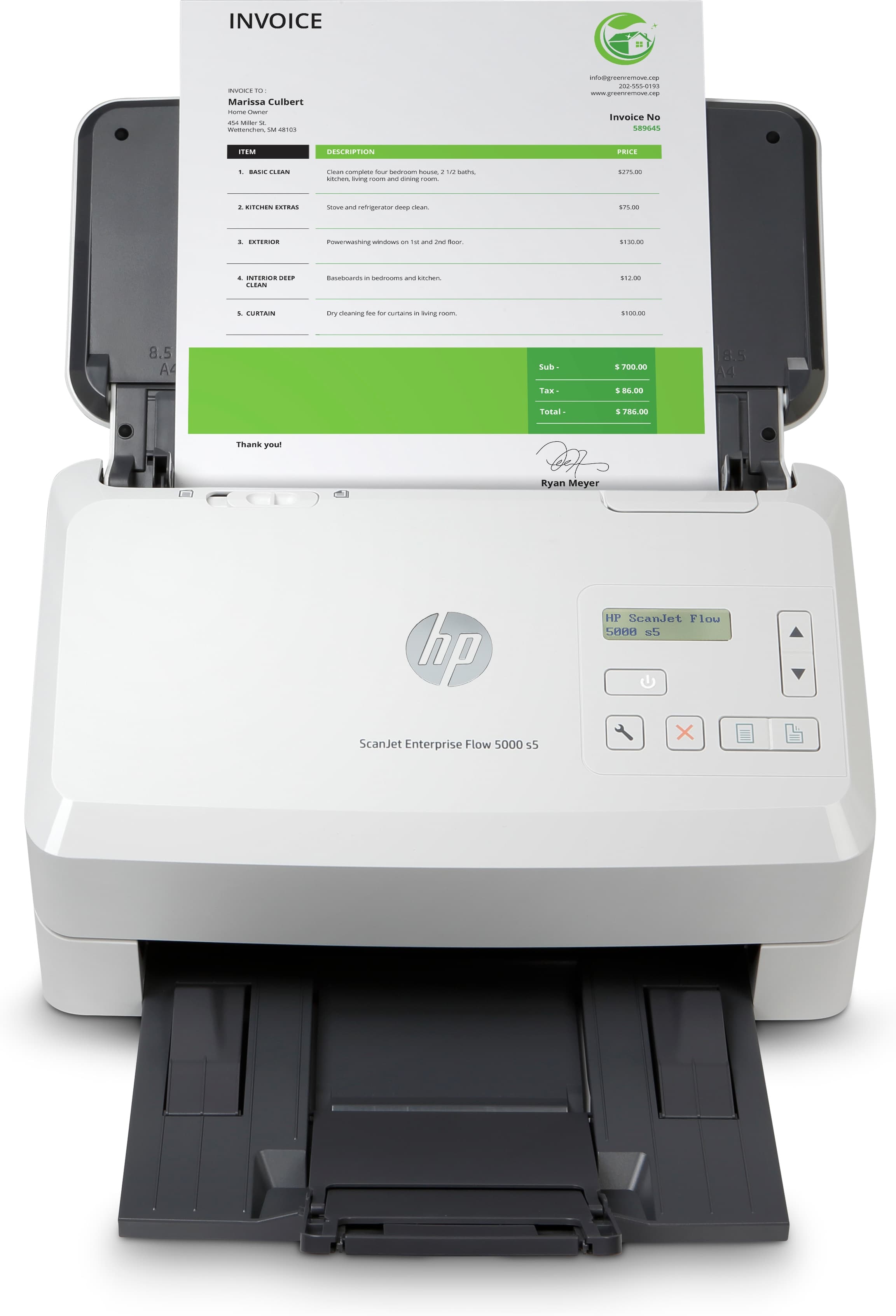 HP Scanjet Enterprise Flow 5000 s5 - 216 x 3100 mm - 600 x 600 DPI - Scanner mit Vorlageneinzug - Weiß - CMOS CIS - 7500 Seiten