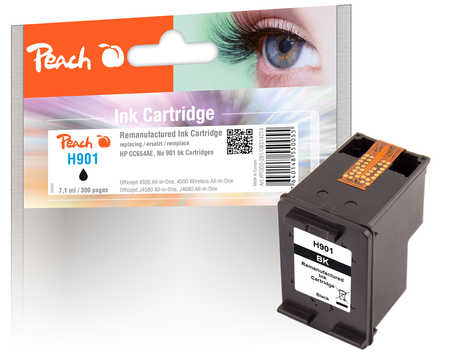 Peach Druckkopf schwarz kompatibel zu HP No. 901 BK, CC653AE