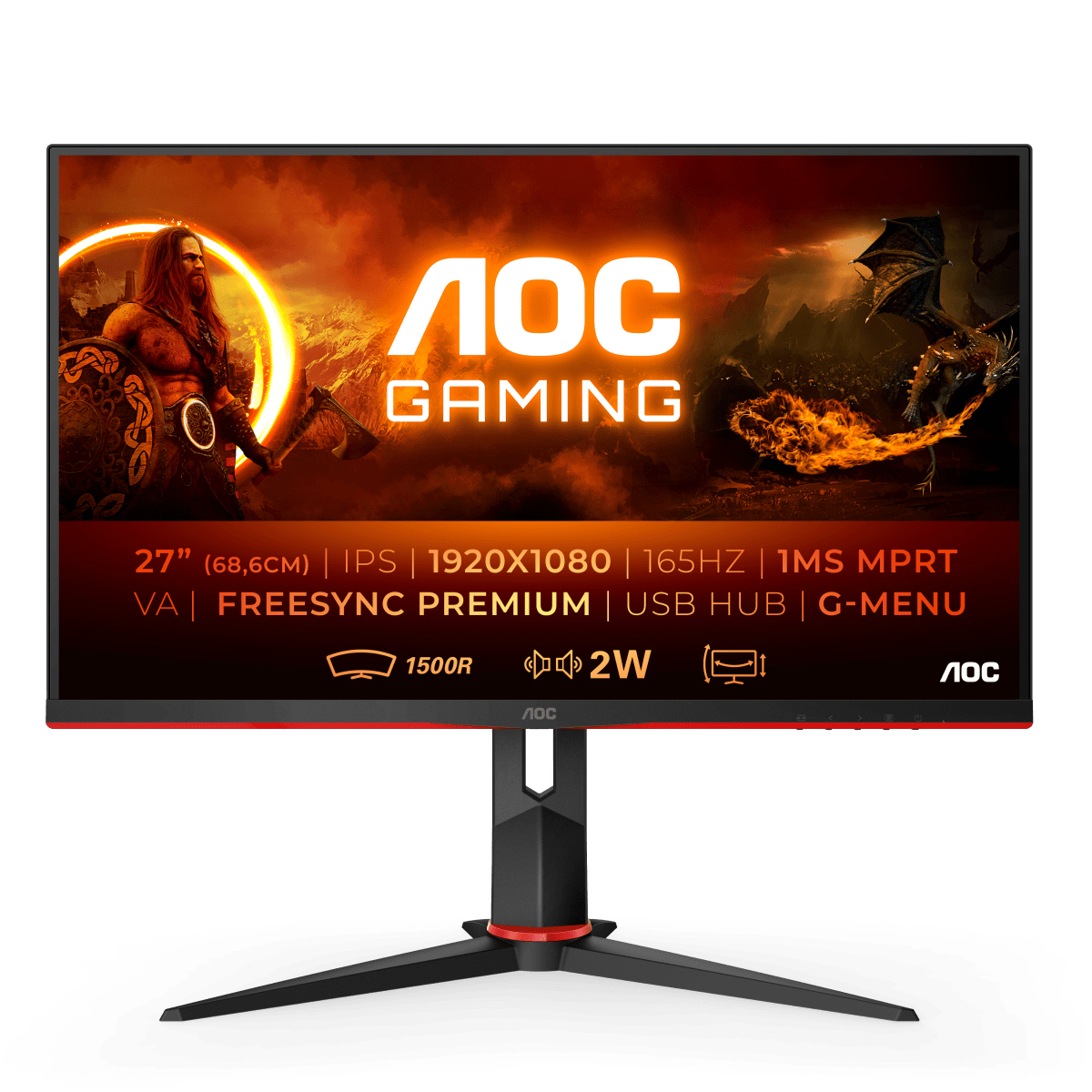 AOC Gaming C27G2U/BK - LED-Monitor - gebogen