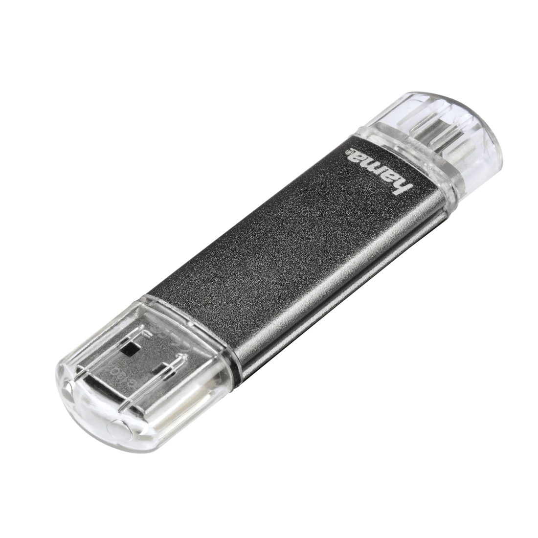 Hama USB-Stick Laeta Twin, USB 2.0, 128GB, 10MB/s, Grau