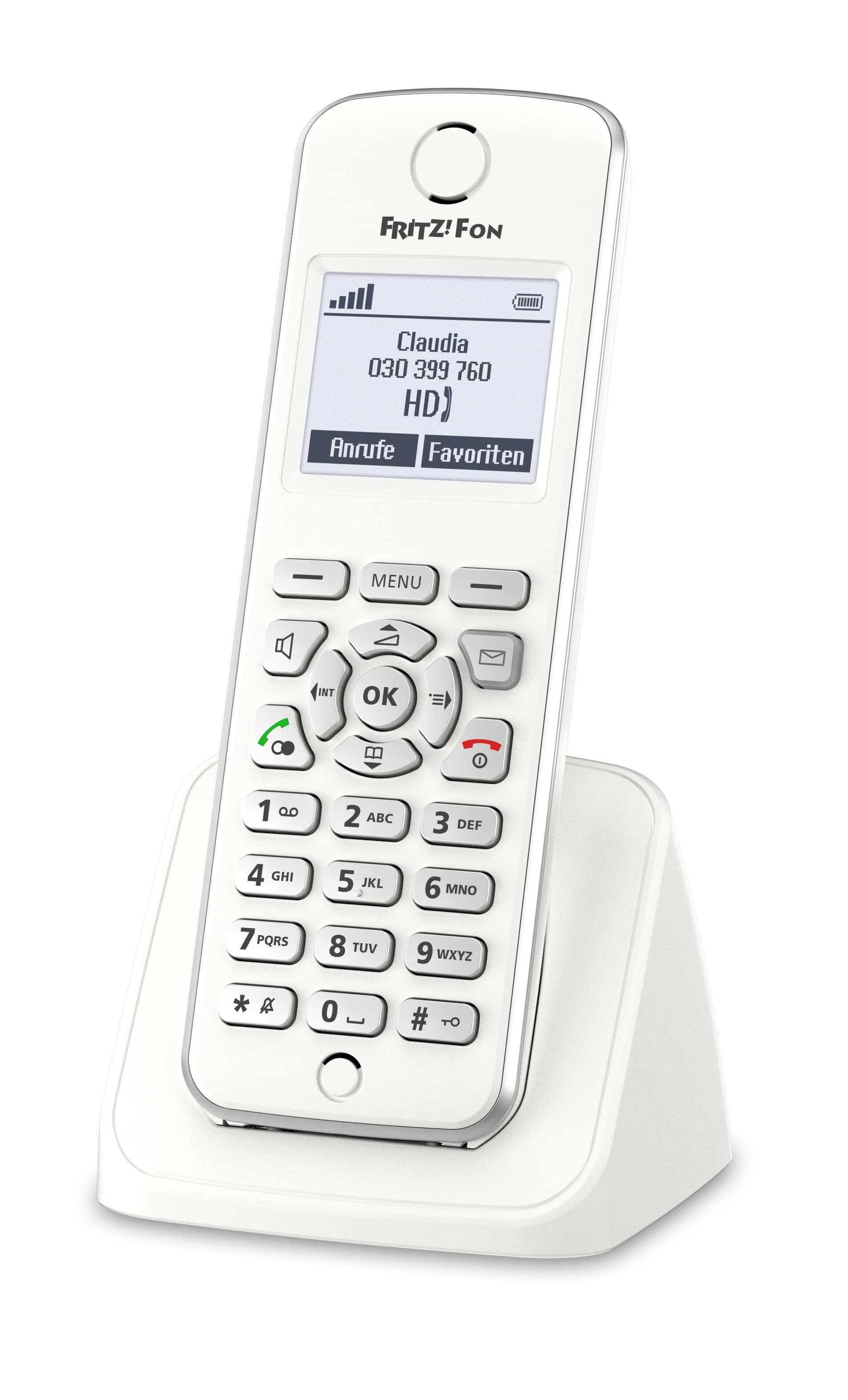AVM FRITZ!Fon M2 - DE - DECT-Telefon - Kabelloses Mobilteil - Freisprecheinrichtung - 300 Eintragungen - Anrufer-Identifikation - Weiß