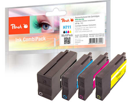 Peach Spar Pack Tintenpatronen kompatibel zu  HP No. 711, CZ129AE, CZ130AE, CZ131AE, CZ132AE