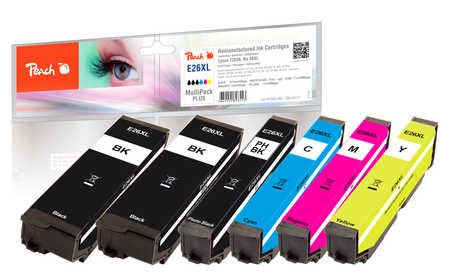Peach Spar Pack Plus Tintenpatronen HY kompatibel zu Epson No. 26XL, C13T26364010