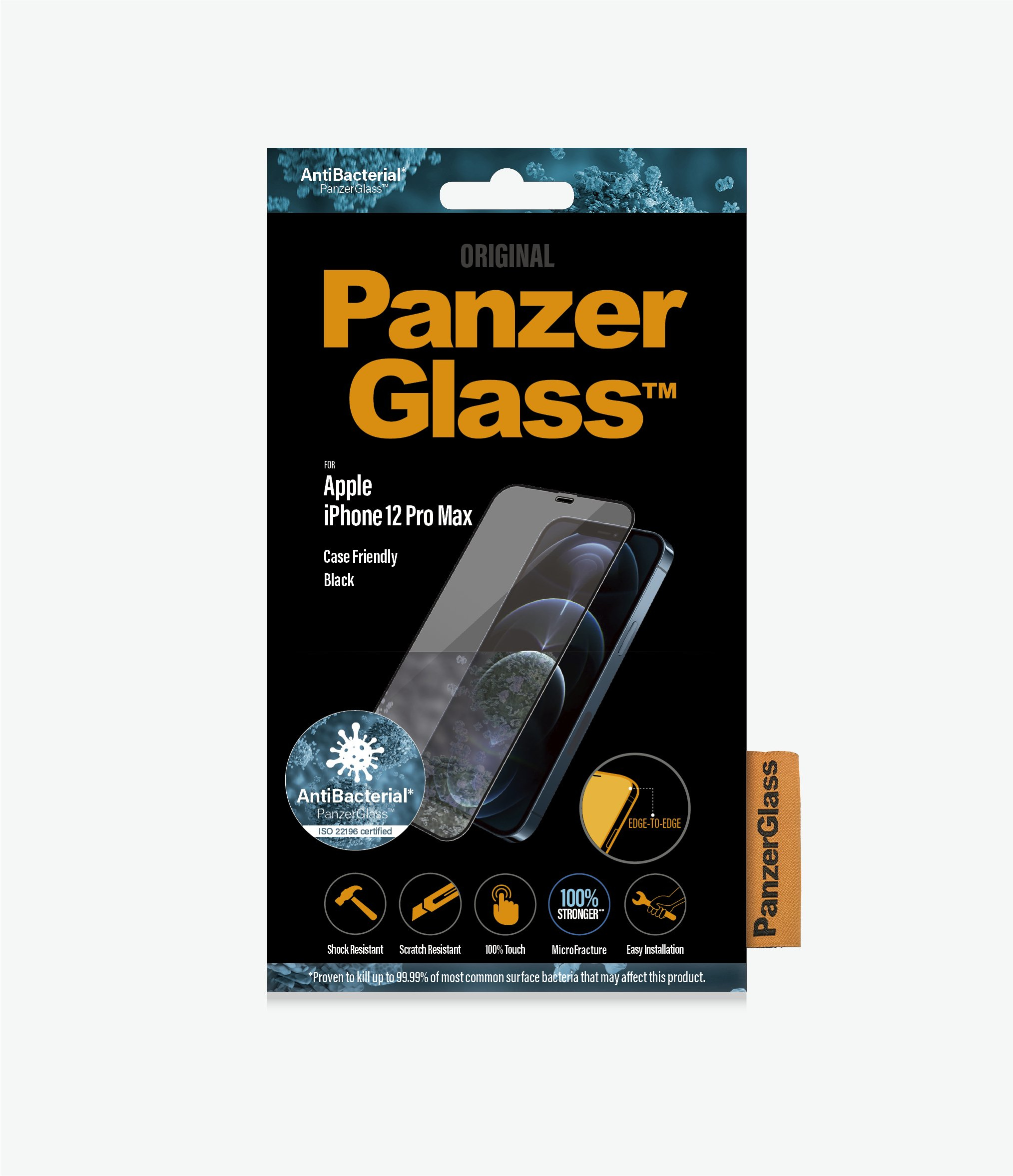 PanzerGlass 2712 - Klare Bildschirmschutzfolie - Handy/Smartphone - Apple - iPhone 12 Pro Max - Kratzresistent - Antibakteriell - Transparent