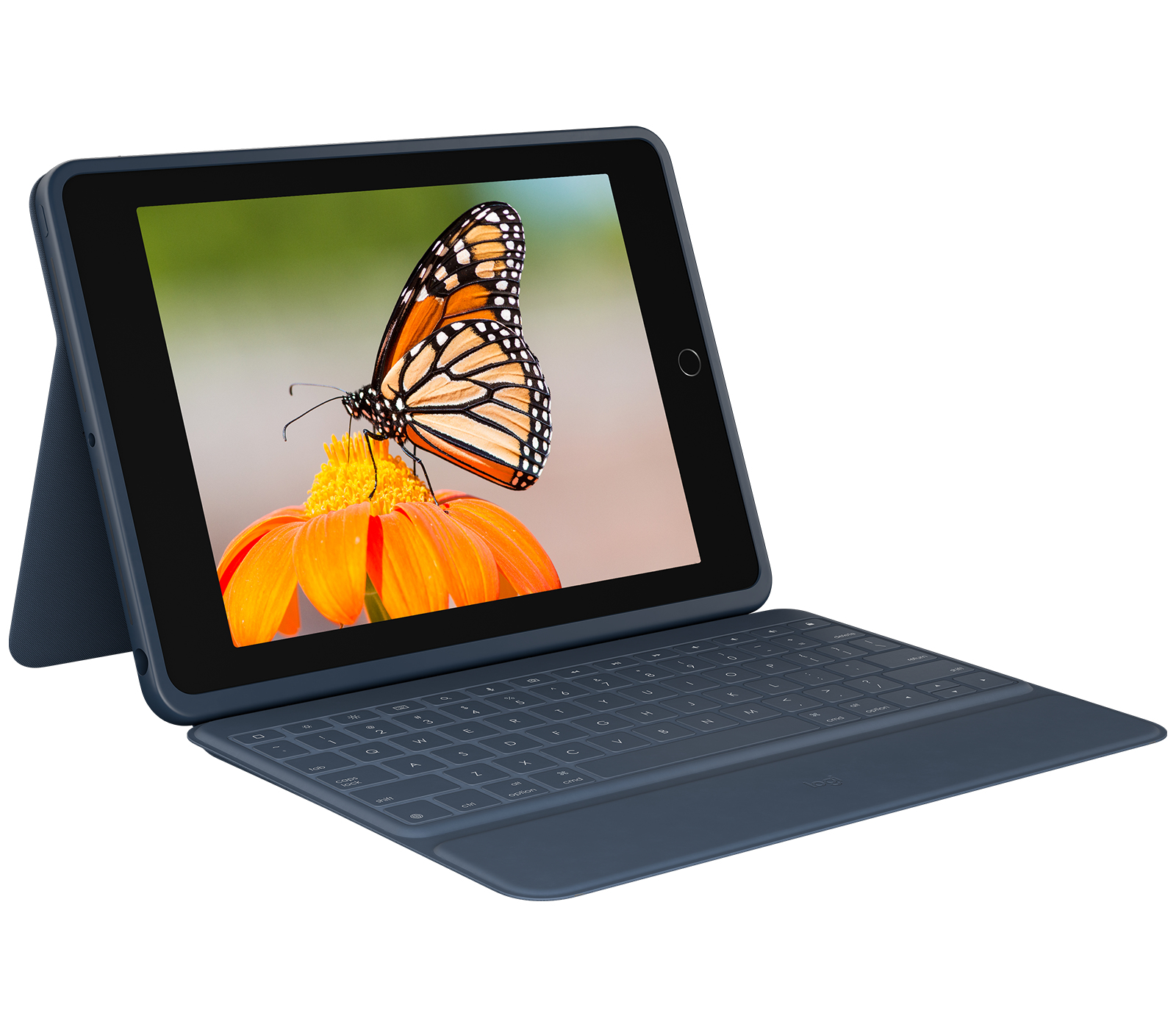 Logitech Rugged Combo 3 - Nordischer Raum - 1,8 cm - 1,2 mm - Apple - iPad (7th generation) Model: A2200 - A2197 - A2198 iPad (8th generation) Model: A2270 - A2428 - A2429,... - Blau