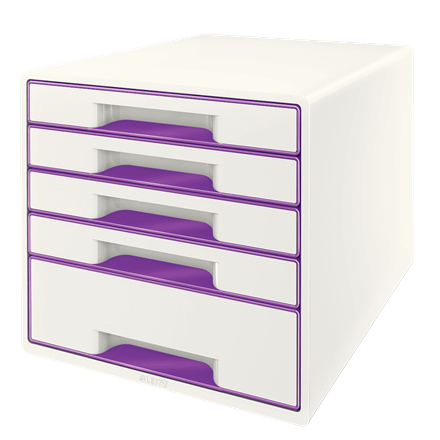 Esselte Leitz Wow Cube - 5 Schublade(n) - Gummi - Violett - Weiß - 1 Stück(e) - 287 mm - 270 mm