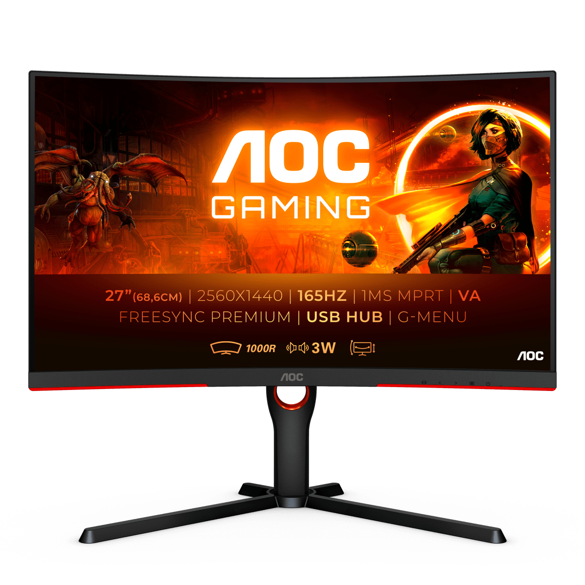 AOC 27 VA Curved 165Hz QHD Gaming Monitor