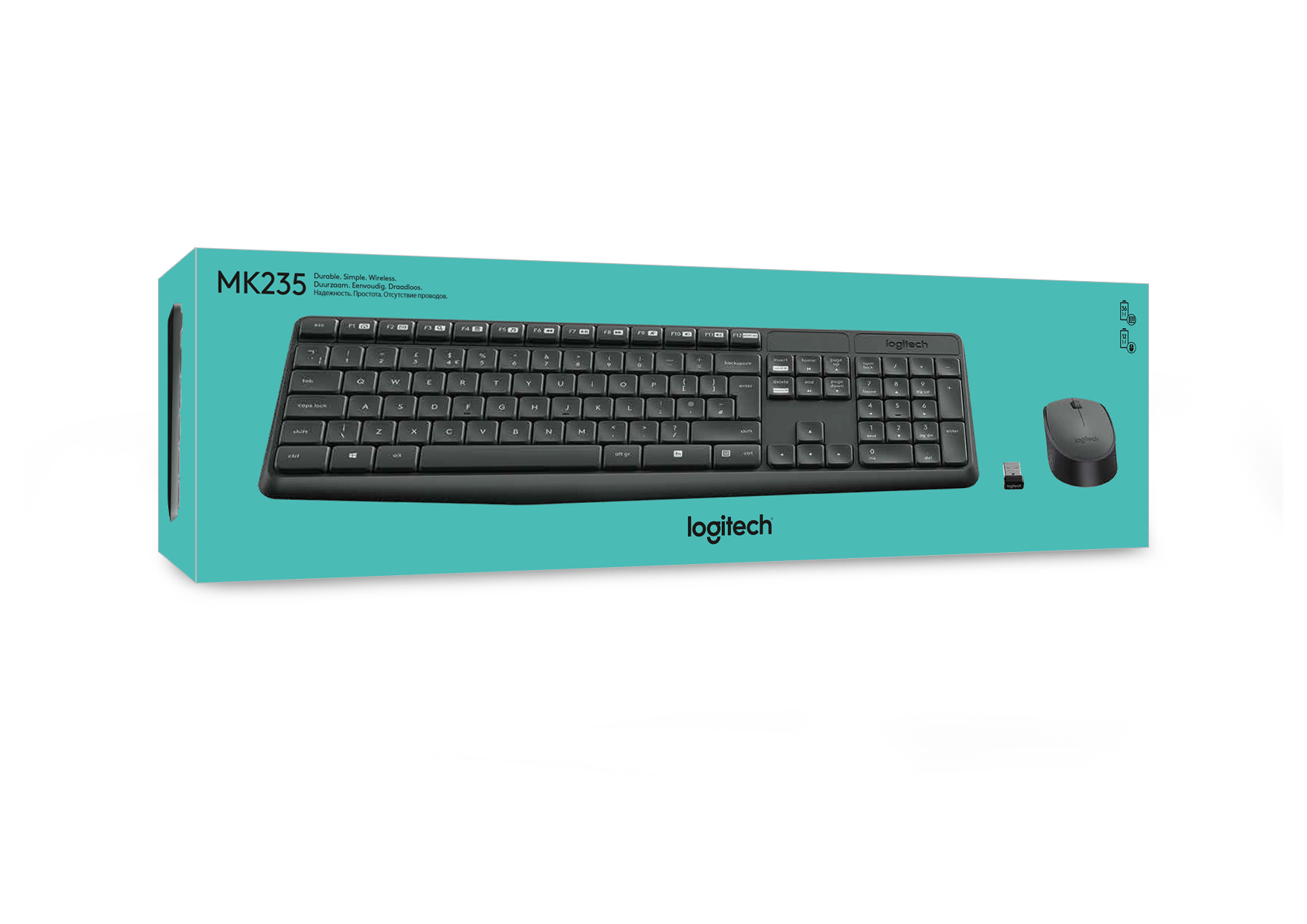 Logitech MK235 Tastatur Maus enthalten USB QWERTY US International Grau