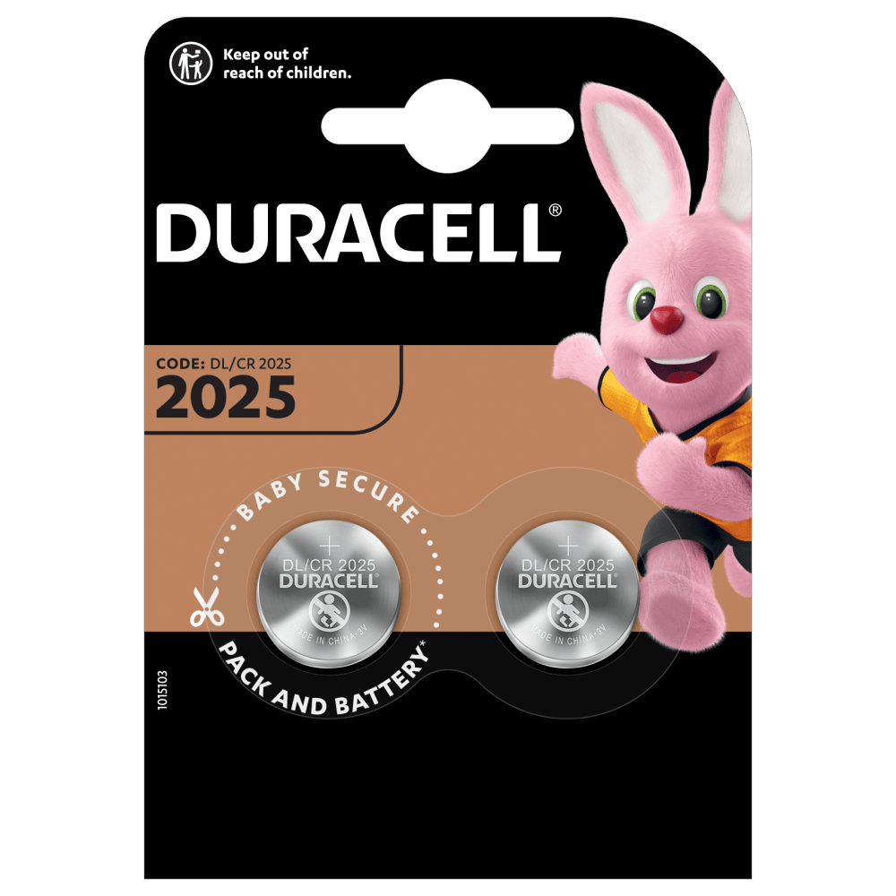 Duracell Specialties - Electronics batteries 2025 2PK - Single-use battery - CR2025 - Lithium - 3 V - 2 Stück(e) - -40 - 60 °C