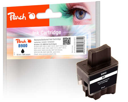 Peach Tintenpatrone schwarz kompatibel zu Brother LC-900BK