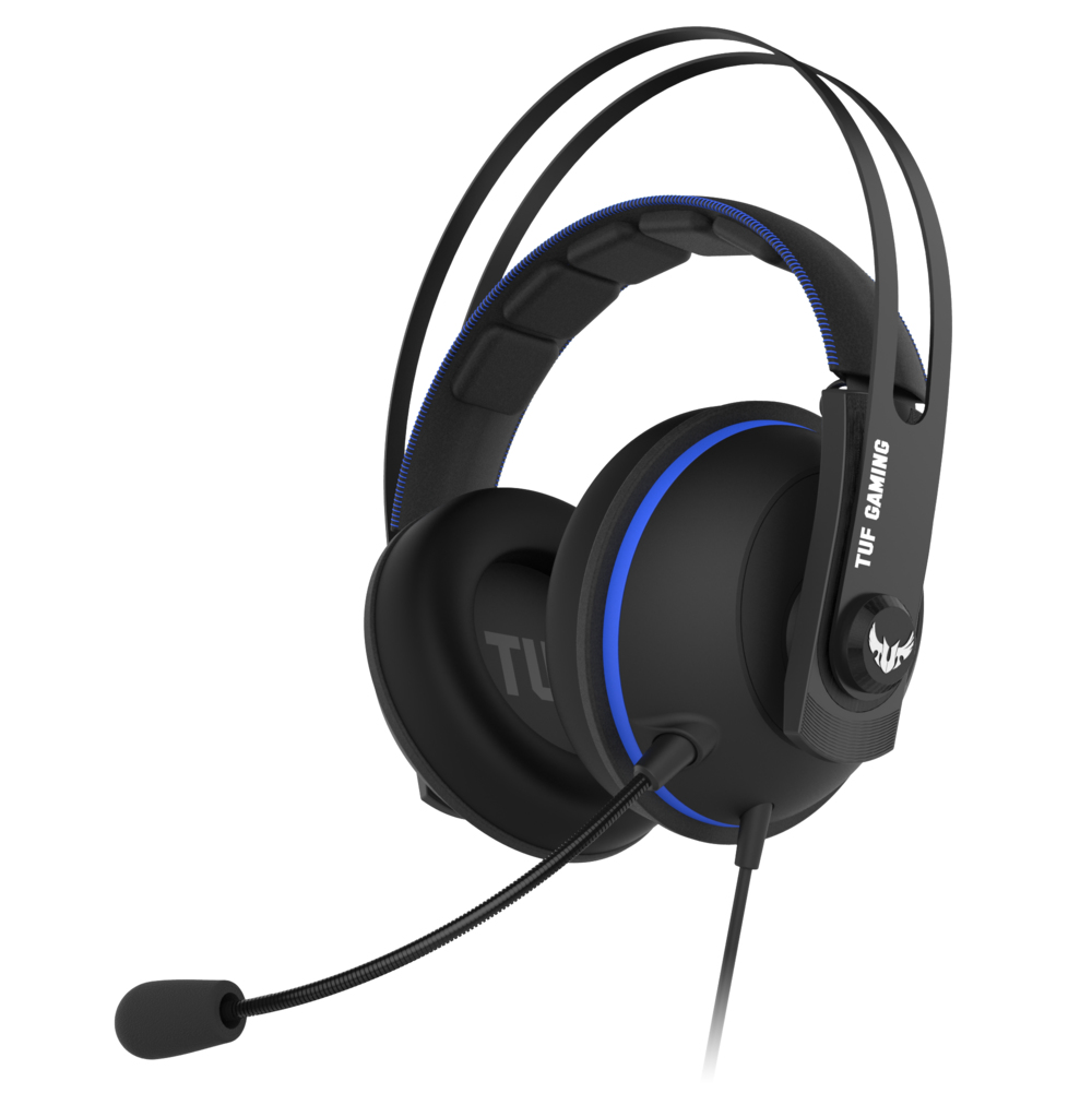 ASUS TUF Gaming H7 - Kopfhörer - Kopfband - Gaming - Schwarz - Blau - Binaural - Knopf