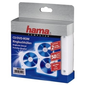 Hama CD-/DVD-Ringbuch-Hüllen, 50er Pack, Weiß